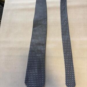 Dark blue and gold square patterned tie #accessorize